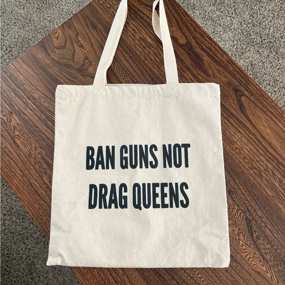 Crimson and Clover Studio Handbags - Ban Guns Not Drag Queens Tote Bag